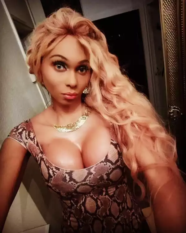 Nigerian transgender, Miss Sahhara puts massive b**bs on display in new photos